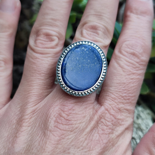 Anello etnico in argento 925 con pietra - KHALAN