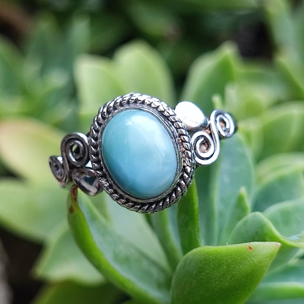 Anello con pietra in argento 925 - HALSERA – larimar