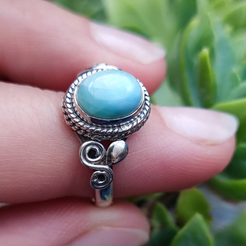 Anello con pietra in argento 925 - HALSERA – larimar