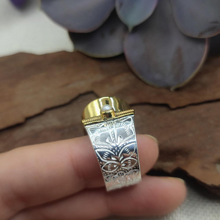 Anello in argento 925 dorato con pietra - LULUNG