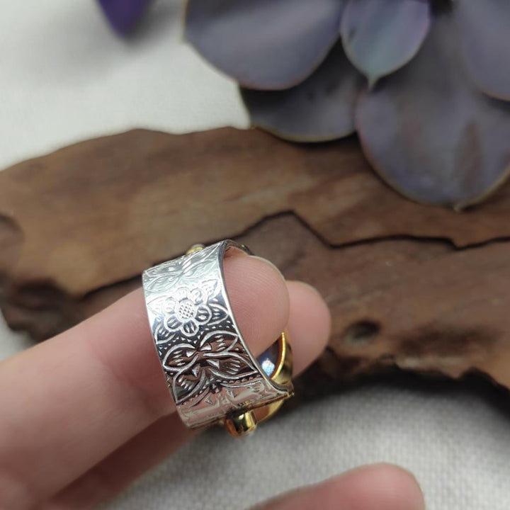 Anello in argento 925 dorato con pietra - LULUNG