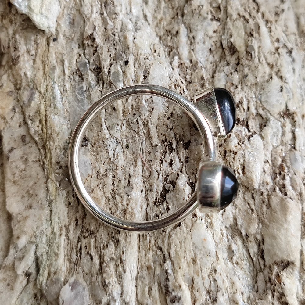 Anello etnico in argento 925 con pietra - MADHYA