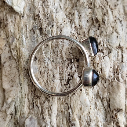 Anello etnico in argento 925 con pietra - MADHYA