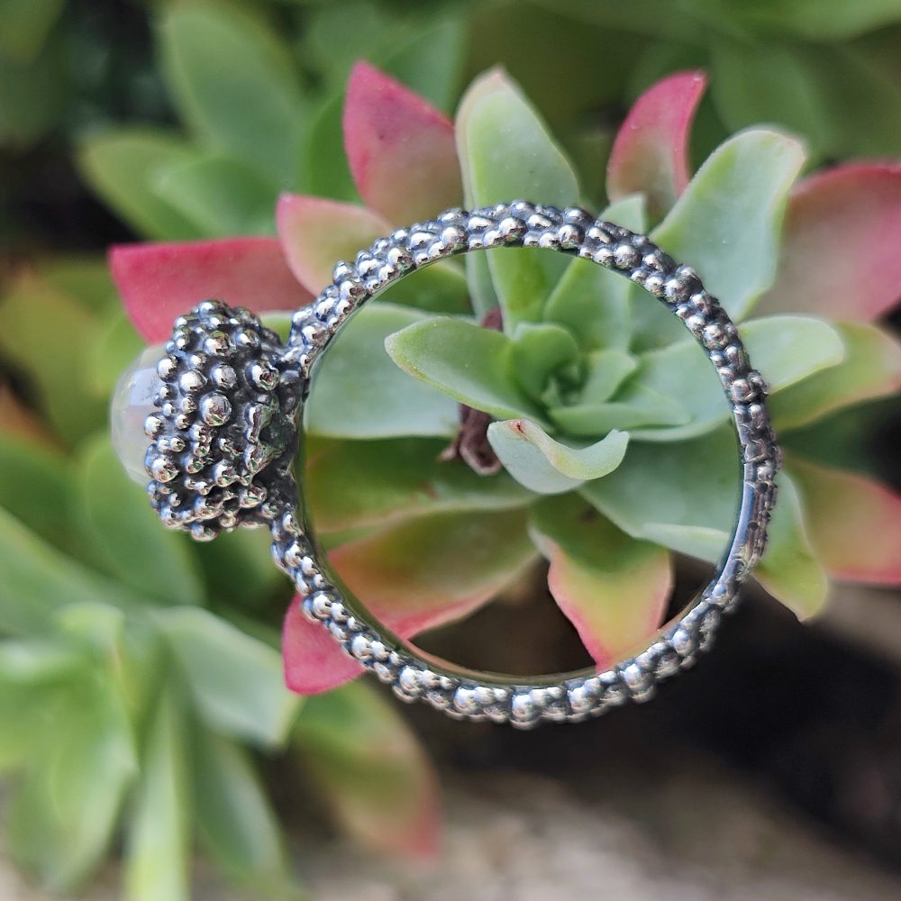Anello artigianale con pietra in argento 925 - MALASAR