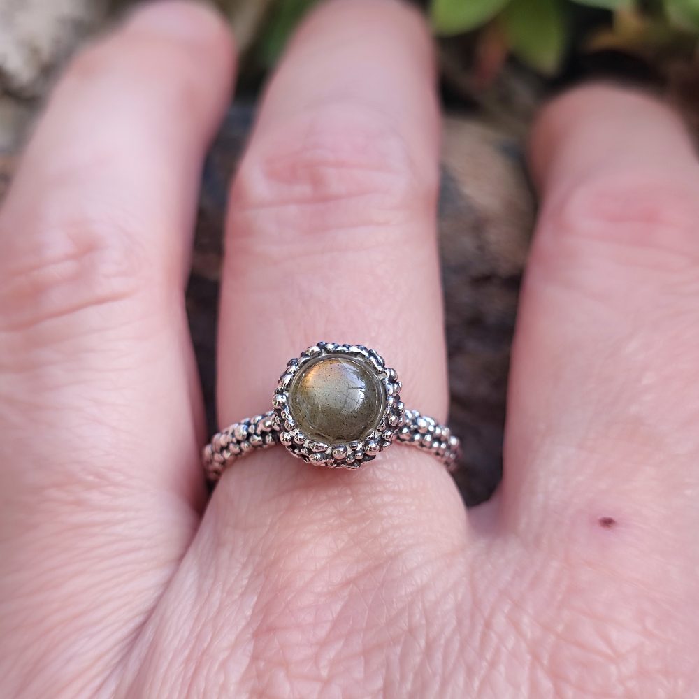 Anello artigianale con pietra in argento 925 - MALASAR