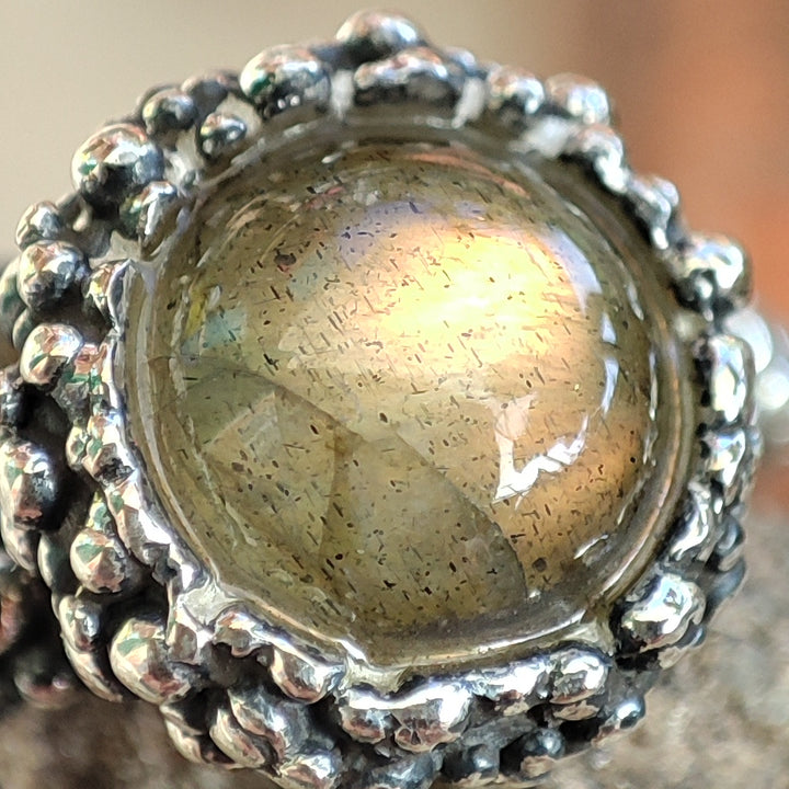 Anello artigianale con pietra in argento 925 - MALASAR