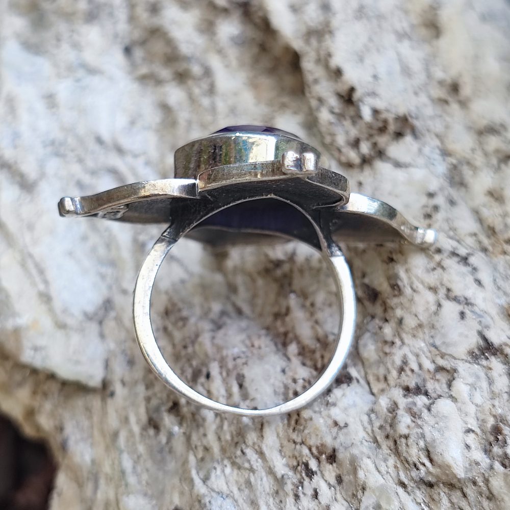 Anello etnico con pietra in argento 925 - MARELLA