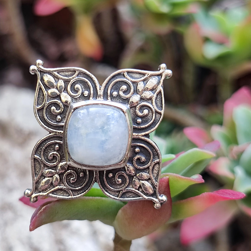 Anello etnico con pietra in argento 925 - MARELLA