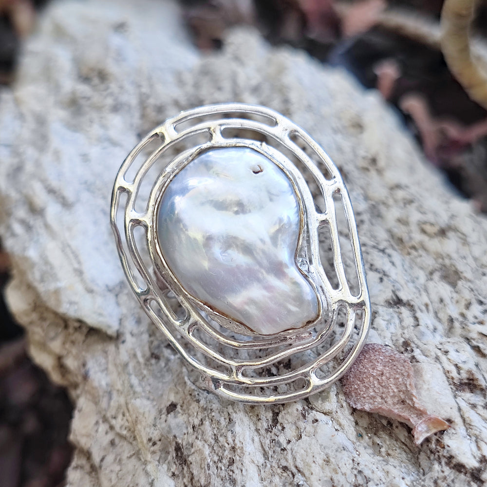 Anello etnico con pietra in argento 925 - PADUMM