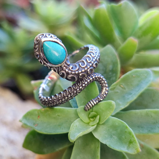 Anello in argento 925 con pietra e serpenti - PAPAUNDH