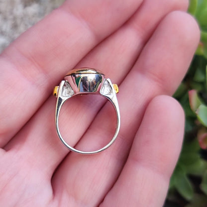 Anello artigianale con pietra in argento 925 - PILANA