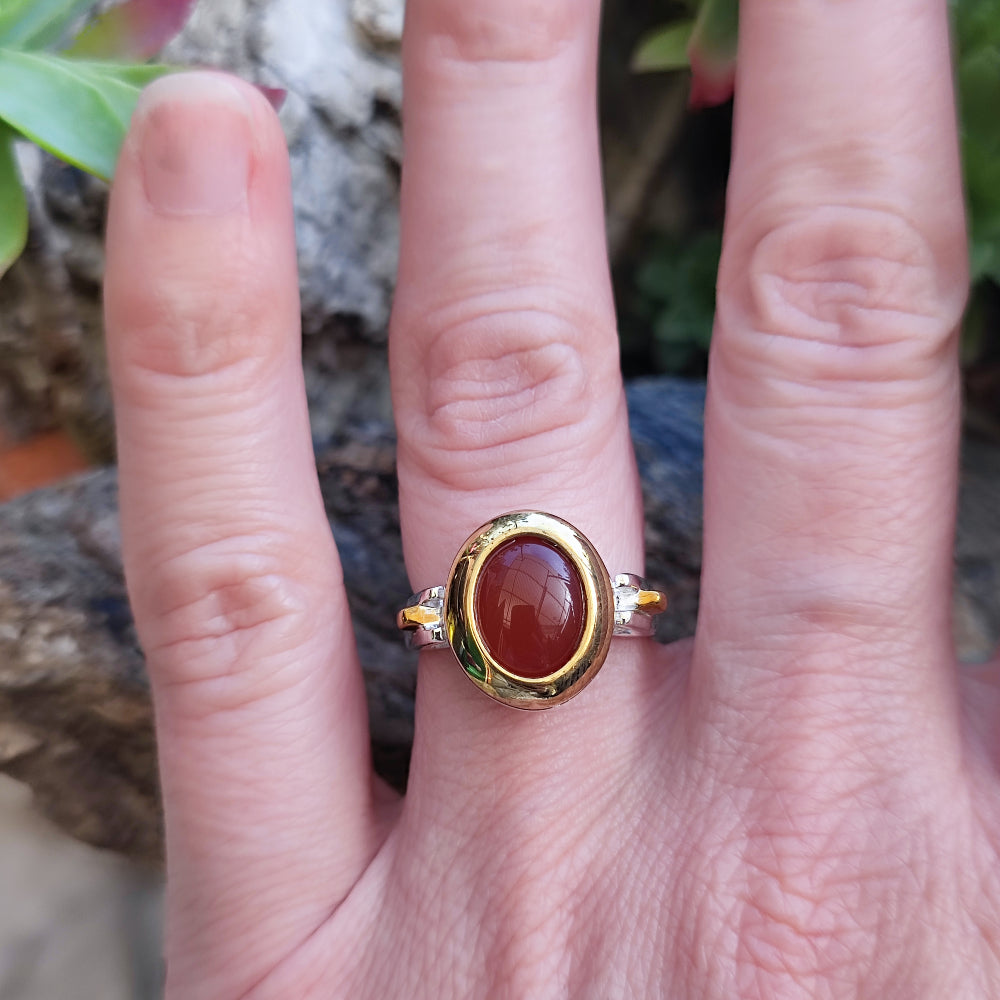 Anello artigianale con pietra in argento 925 - PILANA