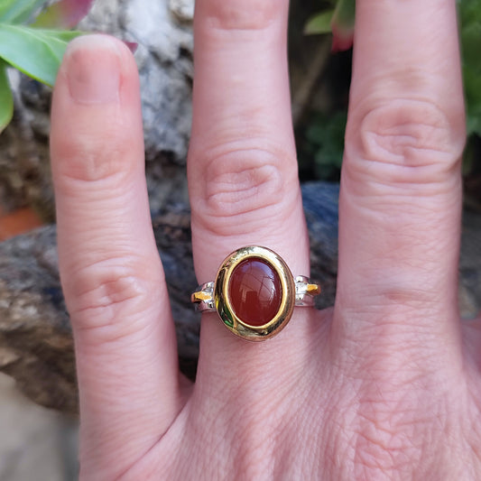 Anello artigianale con pietra in argento 925 - PILANA
