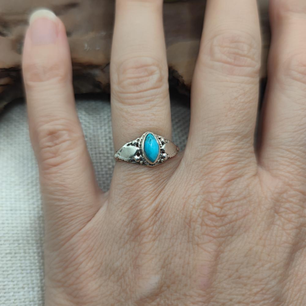 Anello etnico in argento 925 con pietra - PURINIA!