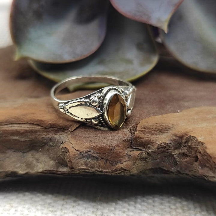 Anello etnico in argento 925 con pietra - PURINIA!