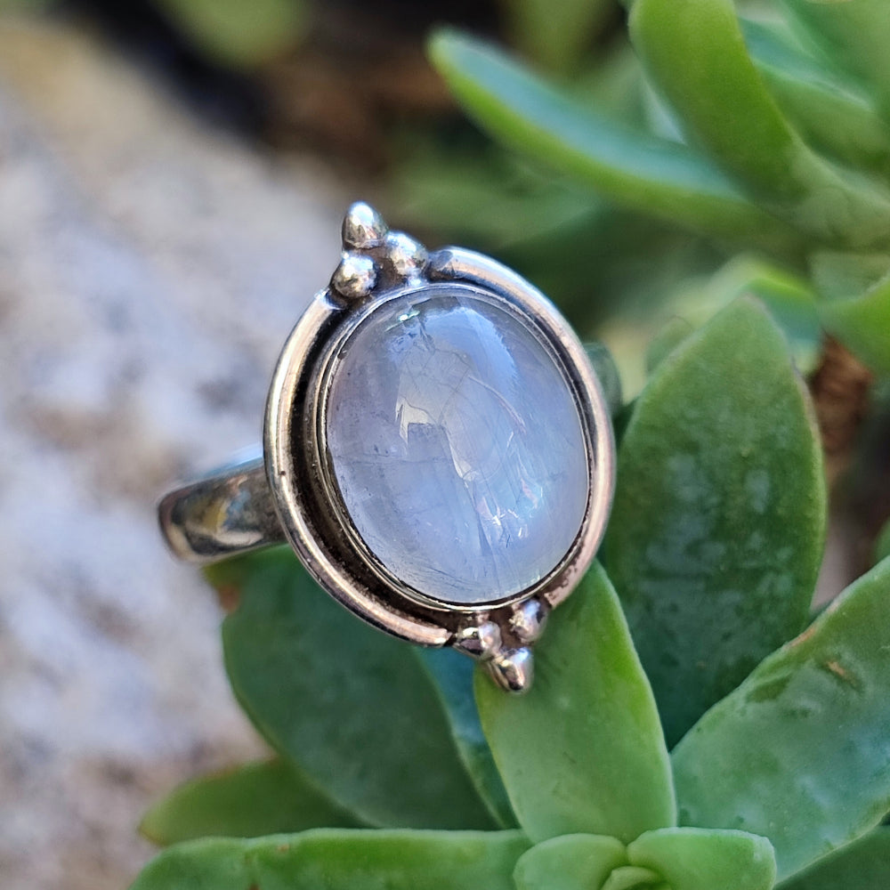 Anello etnico con pietra in argento 925 - REWA