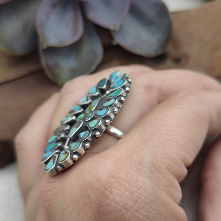 Anello etnico in argento 925 con pietre - SABAI