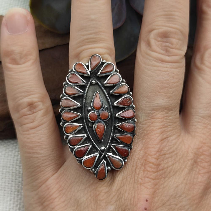 Anello etnico in argento 925 con pietre - SABAI