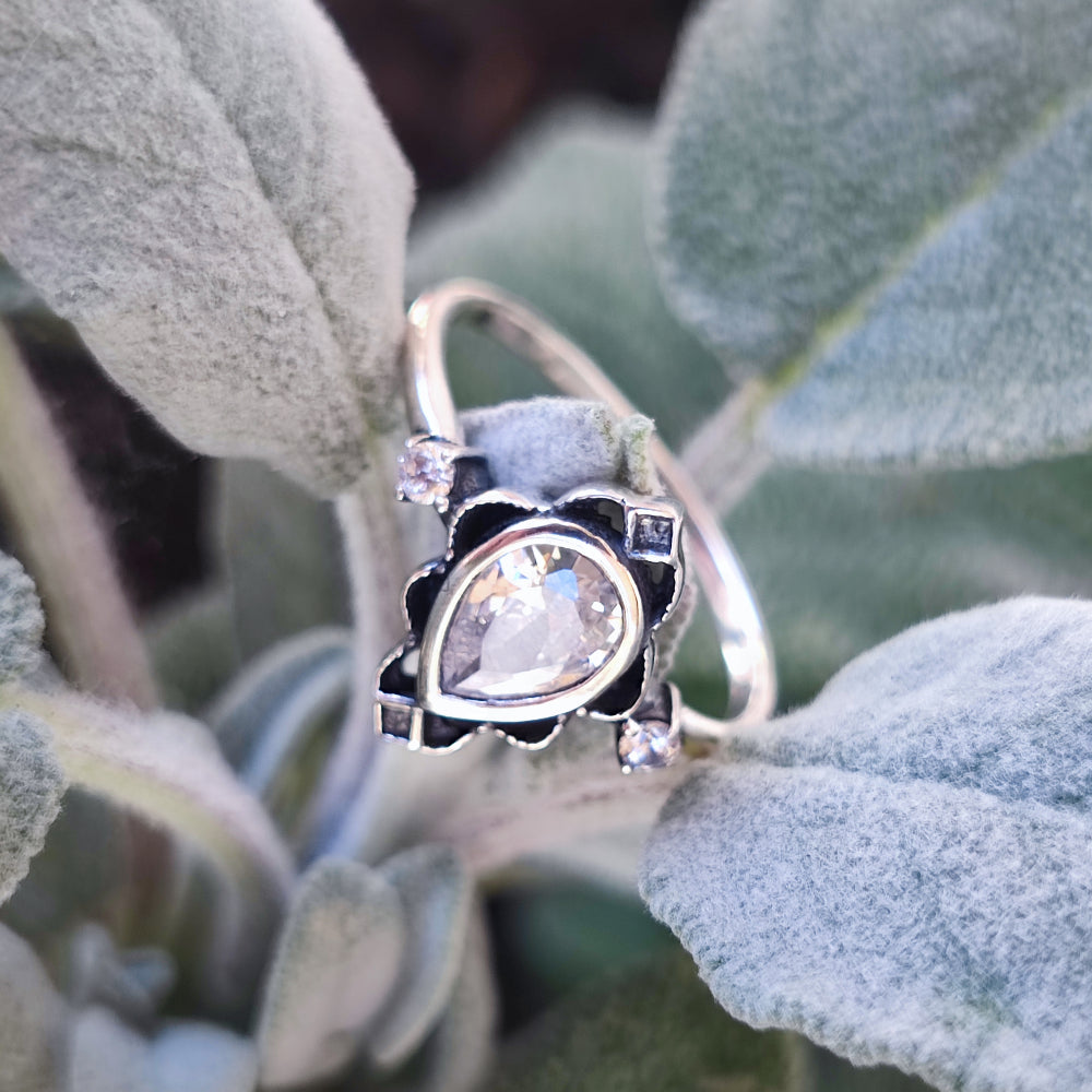 Anello etnico in argento 925 con pietra - VIDISHA