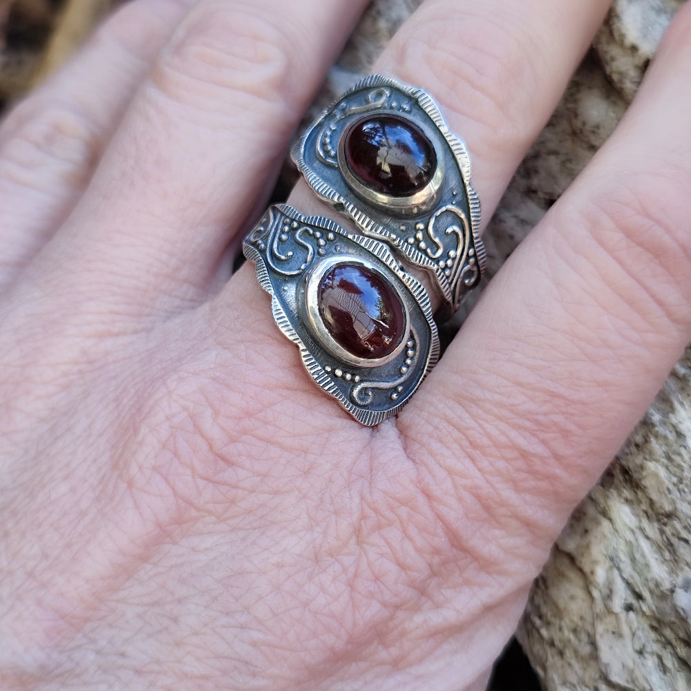 Anello etnico con pietra in argento 925 - YARCOUD