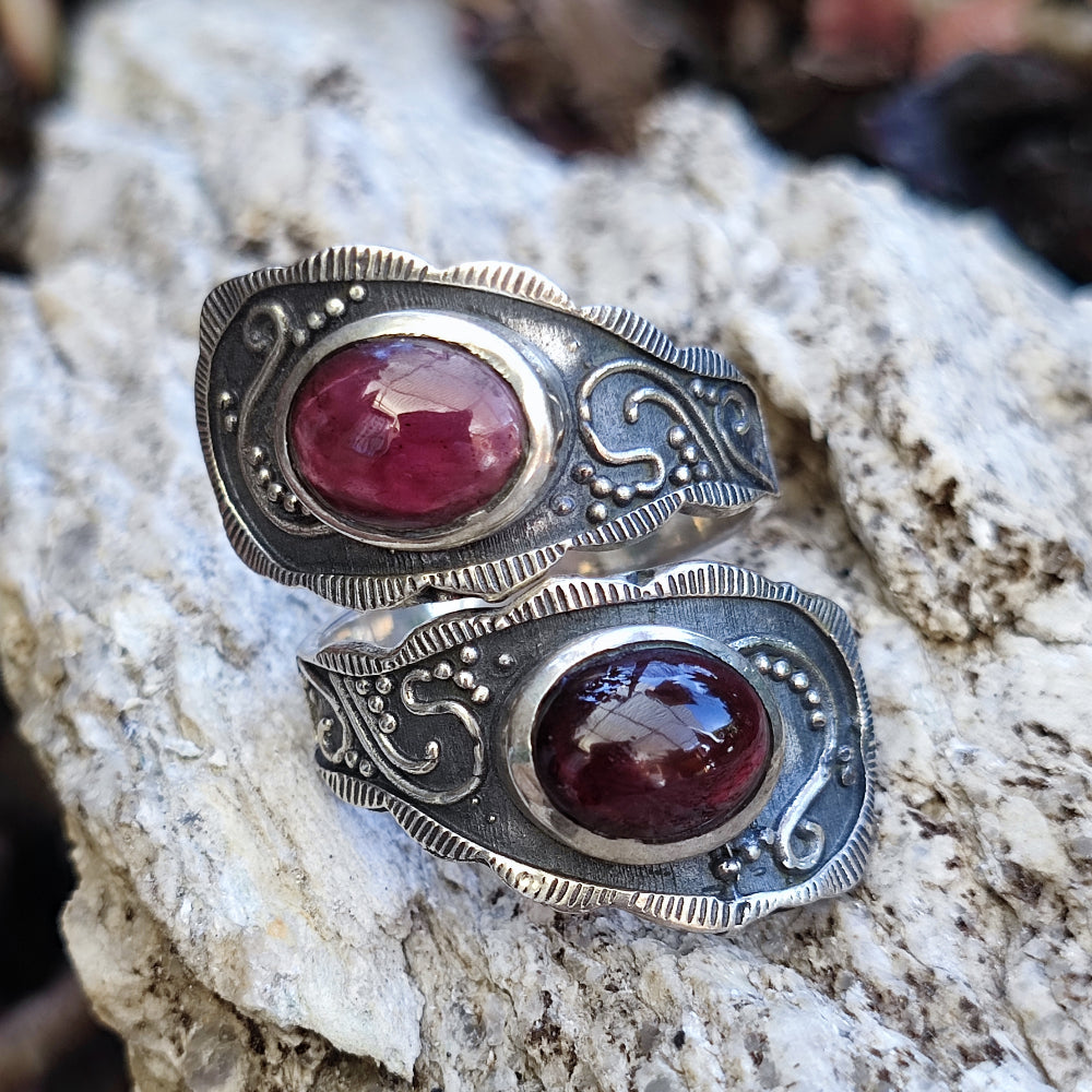 Anello etnico con pietra in argento 925 - YARCOUD