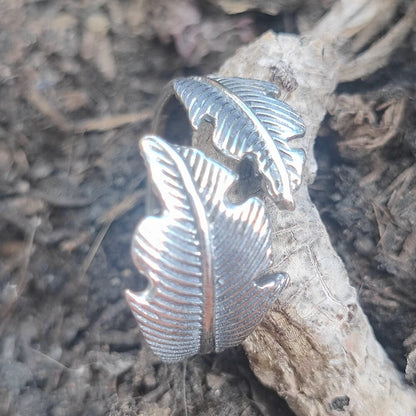 Anello in argento 925 con piuma - FEATHER
