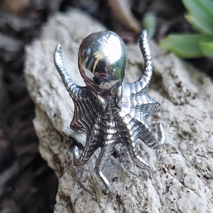 Anello con polpo artigianale in argento 925 - PULPO