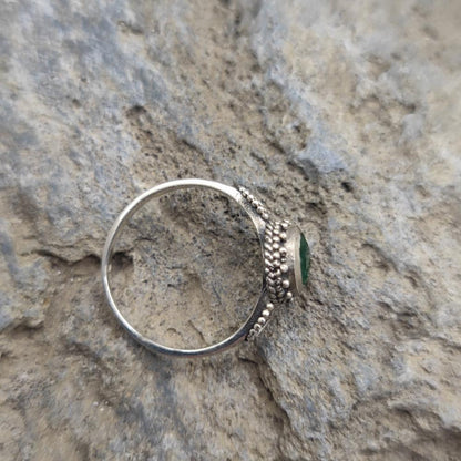 Anello etnico in argento 925 ANAHITA – vista dall'alto