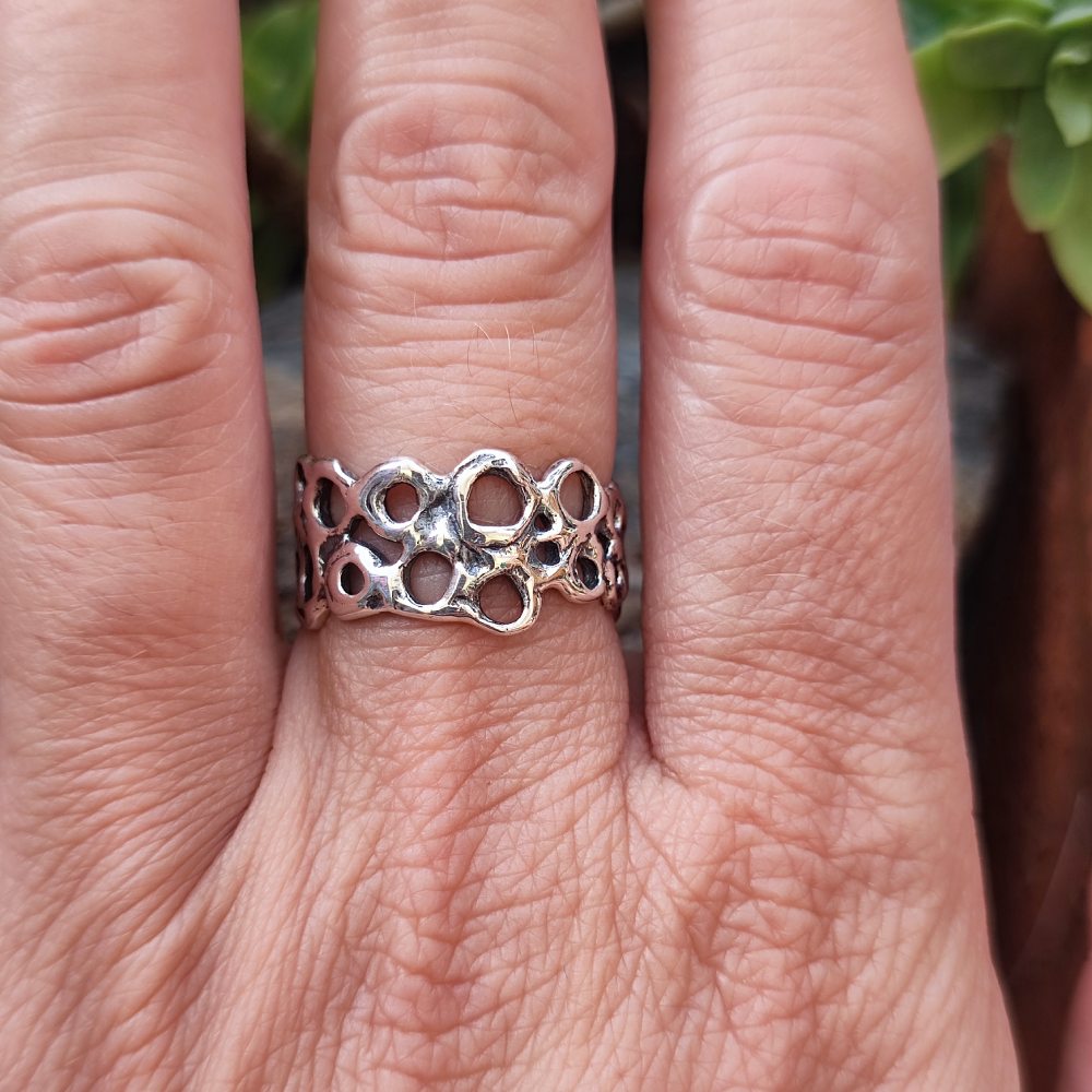 ANELLO artigianale a fascia in argento 925 - BETTY