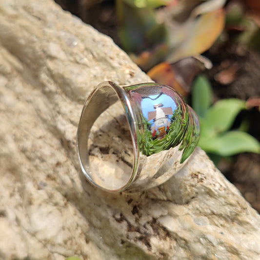 Anello a fascia bombata in argento 925 - SARDHA