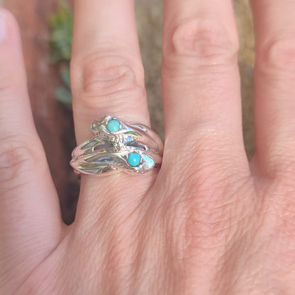 Anello in argento 925 con pietra e serpenti - PHANDA