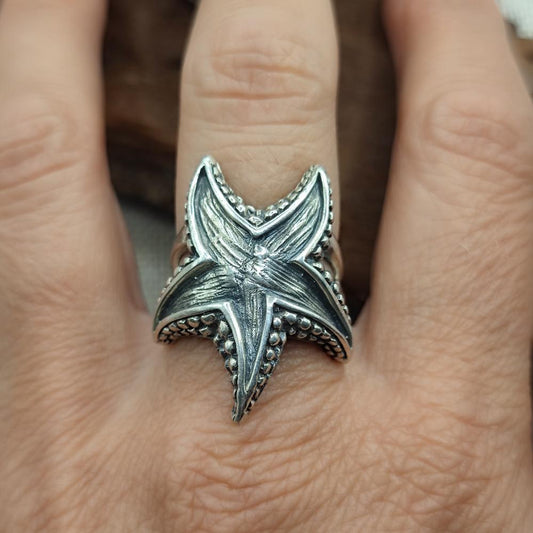 Anello con stella marina in argento 925 - SETAREH