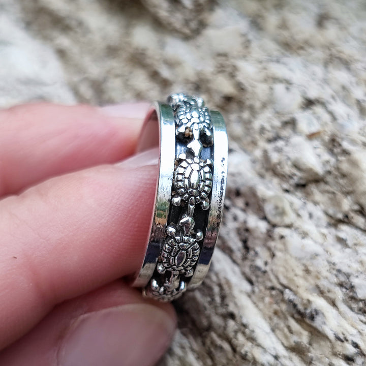 Anello in argento 925 con tartarughe - BALAJI