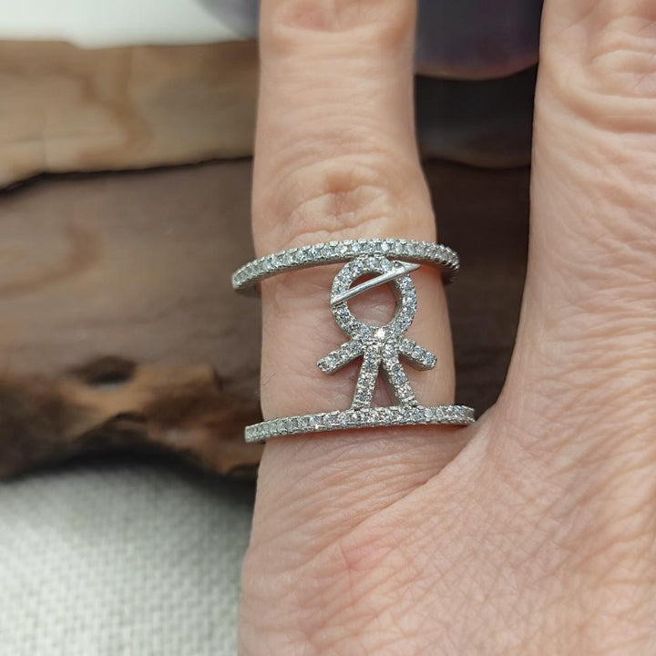 Anello in argento 925 con zirconi - TARA