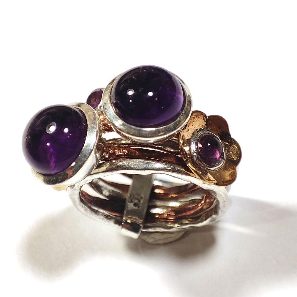 Anello a fascia in argento 925 con pietra - TIRUPATI – immagine45