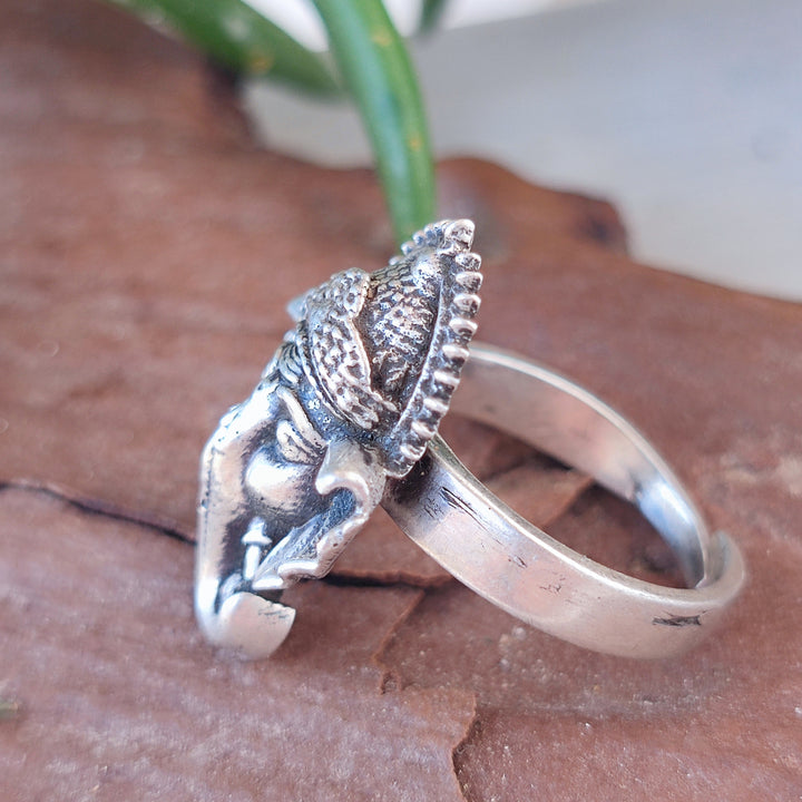 Anello in argento antico con Ganesh - VERSAR