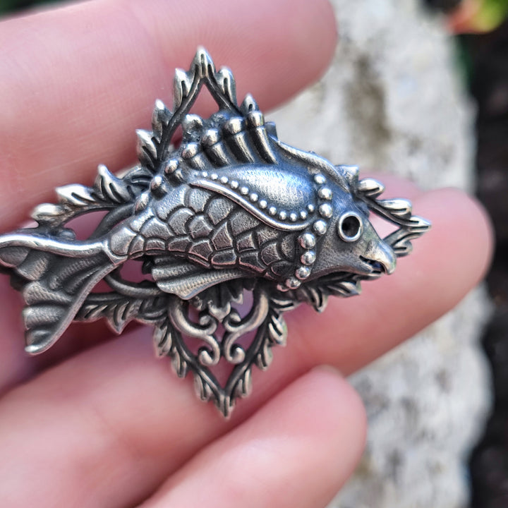 Anello in argento antico con pesce - PARAWA