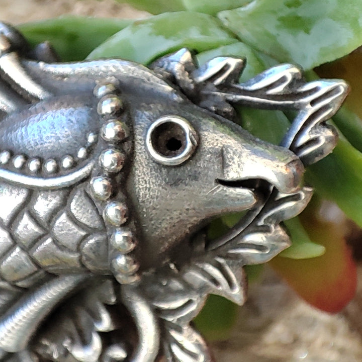 Anello in argento antico con pesce - PARAWA