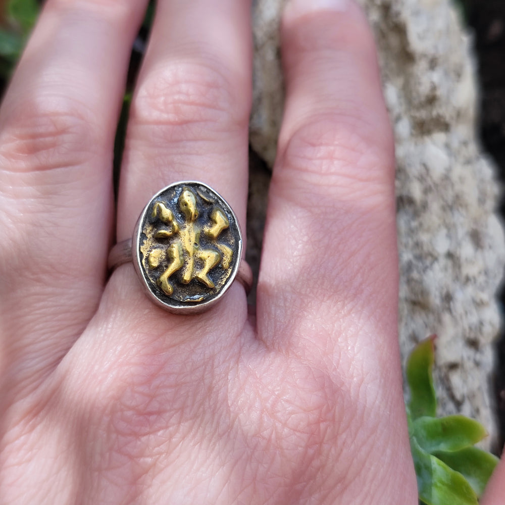 Anello in argento antico con Hanuman - RANIPADAR