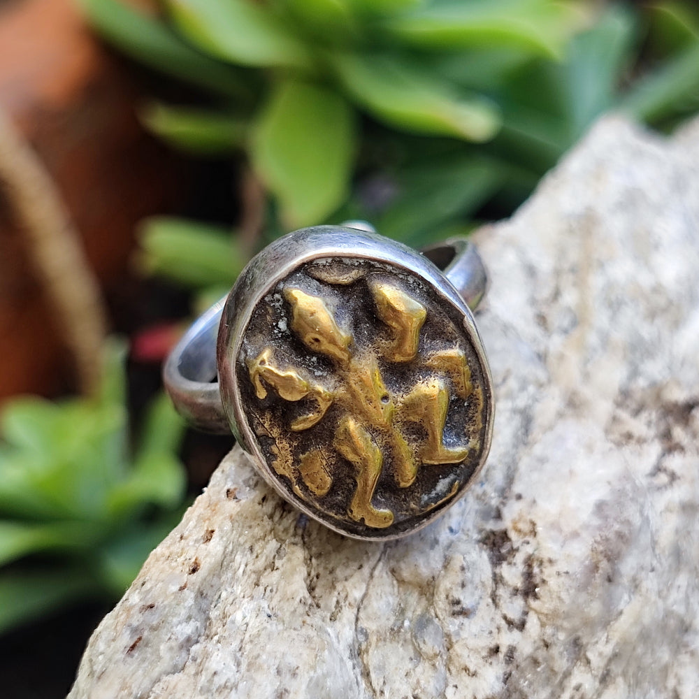 Anello in argento antico con Hanuman - RANIPADAR