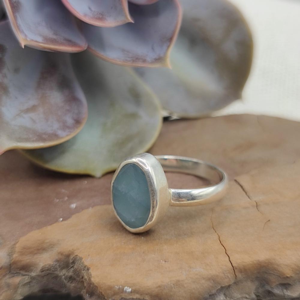 Anello artigianale in argento 925 con pietra - GUNTUR