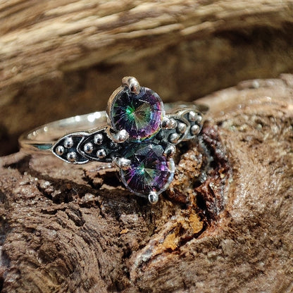 Anello con pietra in argento 925 - SIRKALI – topazio mistico