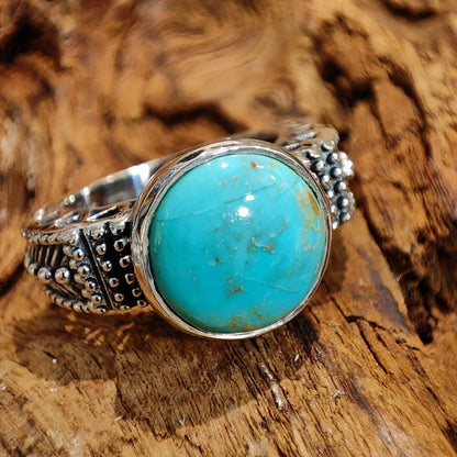 Anello etnico in argento 925 con pietra - BLADIYA – turchese