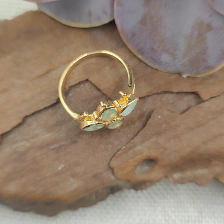 Anello in argento 925 dorato con pietra - DARSHA