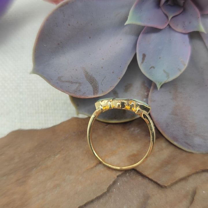 Anello in argento 925 dorato con pietra - DARSHA