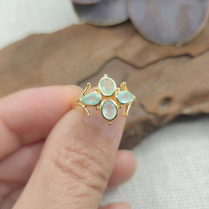 Anello in argento 925 dorato con pietra - DARSHA