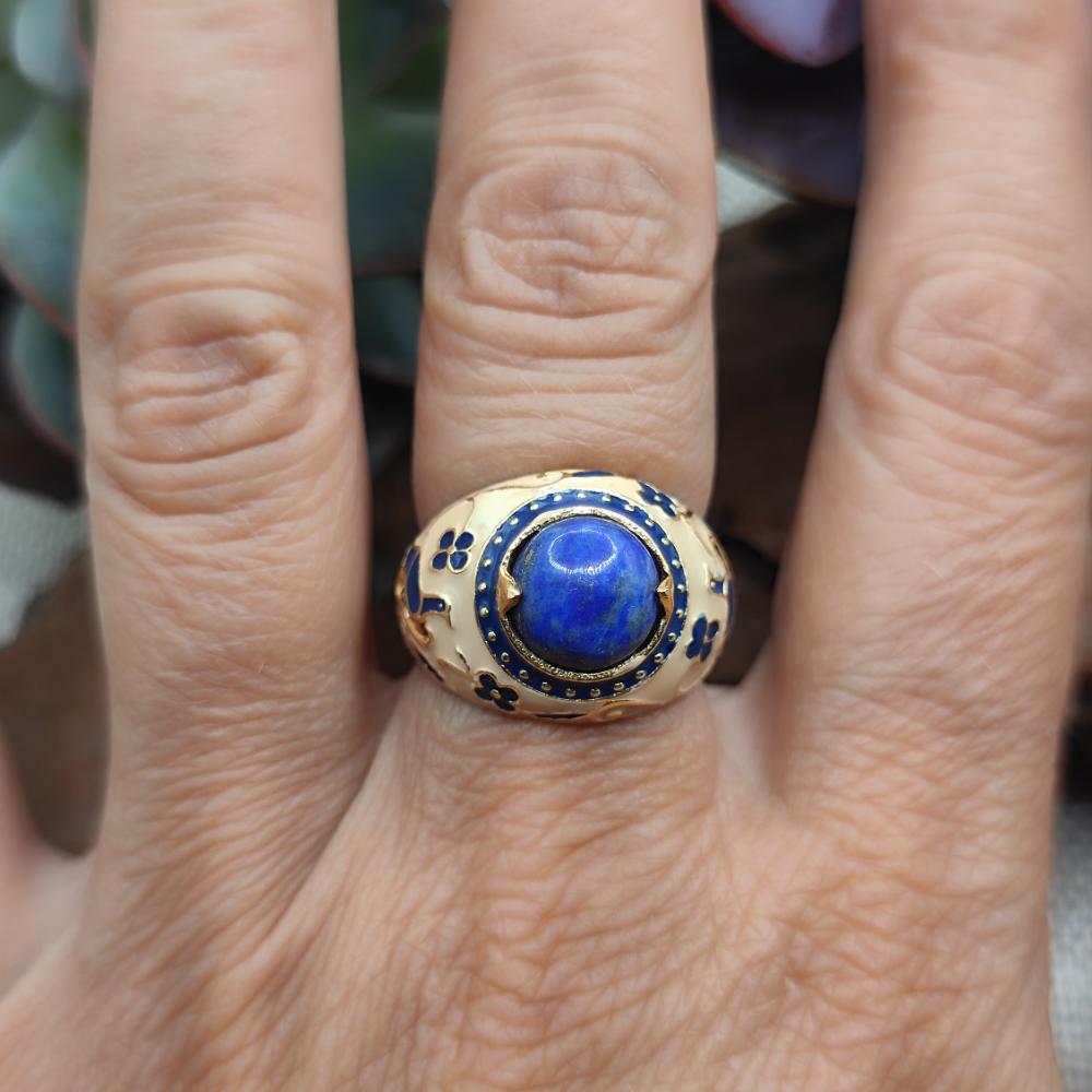 Anello in argento 925 dorato con pietra - SONUA