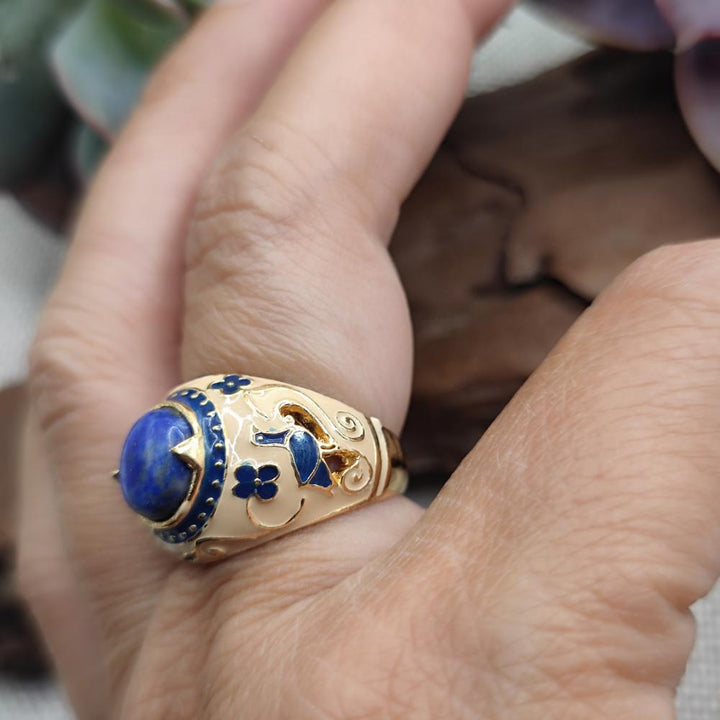 Anello in argento 925 dorato con pietra - SONUA
