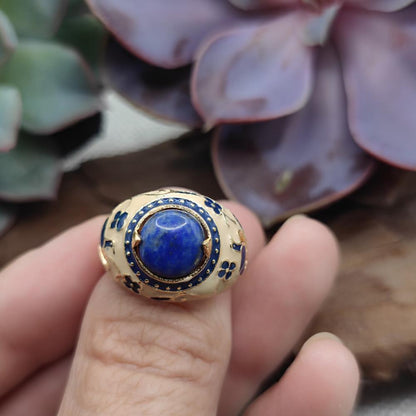 Anello in argento 925 dorato con pietra - SONUA