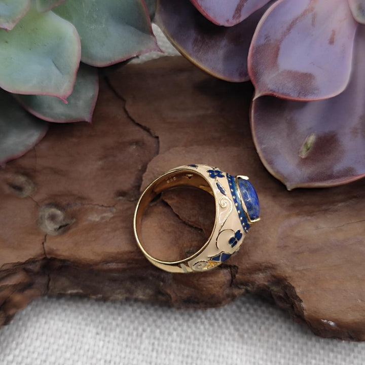 Anello in argento 925 dorato con pietra - SONUA